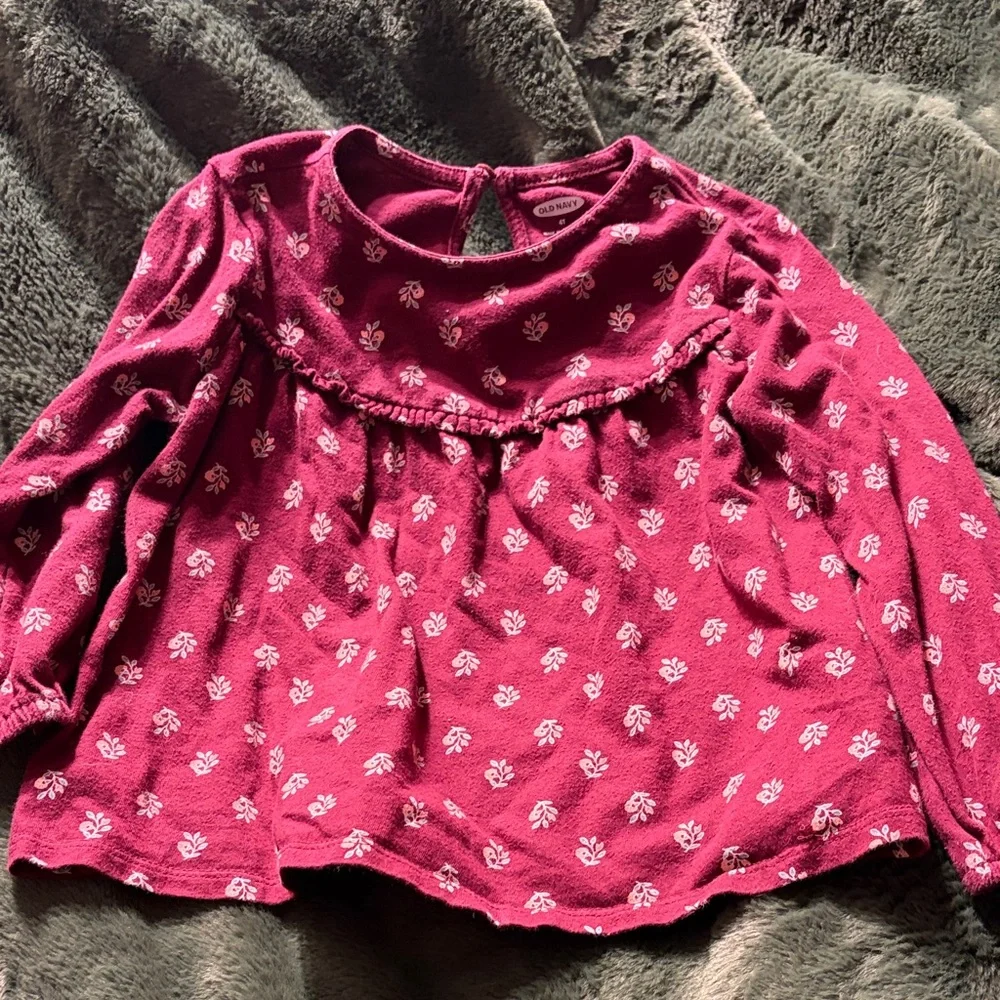 Old Navy Kids Floral Top in Red and White